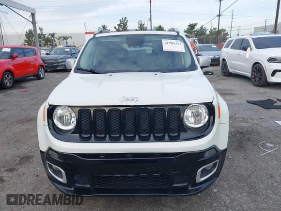 2017 Jeep Renegade Limited with VIN ZACCJADB5HPF68004, listed as a IAAI auction lot 41789333 with 108,425 mi miles and . Bid and sale history available at DreamBid. Image 12.