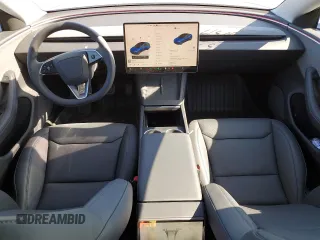 2025 Tesla Model 3 Long Range with VIN 5YJ3E1EA6SF935839, listed as a Copart auction lot 57665785 with 5,996 mi miles and Salvage title. Bid and sale history available at DreamBid. Image 8.