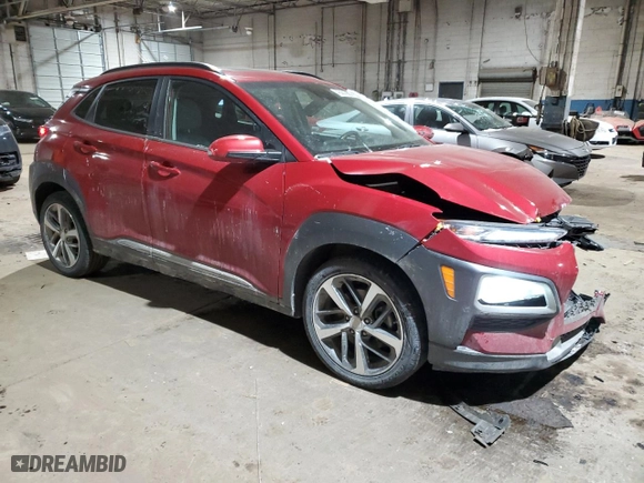 2020 Hyundai Kona Limited with VIN KM8K3CA57LU397985, listed as a Copart auction lot 42261965 with 53,826 mi miles and Clean Title. Bid and sale history available at carsss.com. Image 4.