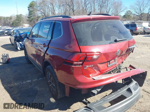 2019 Volkswagen Tiguan SE with VIN 3VV3B7AX6KM161627, listed as a IAAI auction lot 41698592 with 108,966 mi miles and . Bid and sale history available at DreamBid. Image 3.