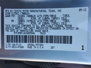 2012 Toyota Tundra 4WD Truck with VIN 5TFDM5F14CX035946, listed as a Copart auction lot 69534764 with 33,668 mi miles and Salvage Title. Bid and sale history available at carsss.com. Image 14.