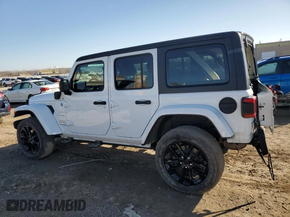 2021 Jeep Wrangler Unlimited Sahara with VIN 1C4JJXP68MW727782, listed as a Copart auction lot 44199985 with 79,861 mi miles and Salvage Title. Bid and sale history available at DreamBid. Image 2.