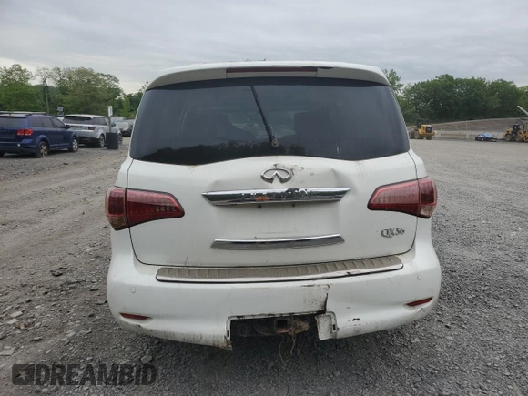 2012 Infiniti QX56 7-passenger with VIN JN8AZ2NFXC9515756, listed as a Copart auction lot 57978785 with Not provided miles and Salvage title. Bid and sale history available at DreamBid. Image 6.