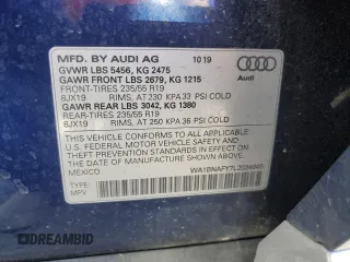 2020 Audi Q5 Premium Plus with VIN WA1BNAFY7L2034646, listed as a Copart auction lot 62927135 with 81,521 mi miles and Salvage title. Bid and sale history available at DreamBid. Image 14.