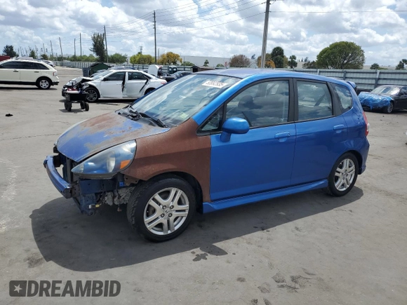 2007 Honda Fit Sport with VIN JHMGD38687S014318, listed as a Copart auction lot 53992935 with 59,504 mi miles and Clean title. Bid and sale history available at DreamBid. Image 1.