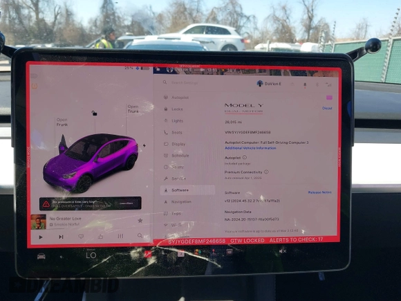 2021 Tesla Model Y Performance with VIN 5YJYGDEF8MF246658, listed as a IAAI auction lot 41679793 with 28,015 mi miles and . Bid and sale history available at DreamBid. Image 18.