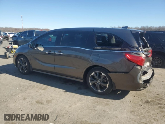 2022 Honda Odyssey Elite z VIN 5FNRL6H95NB055184, wystawiony jako Copart lot #49643595 z przebiegiem 50 574 mil mil oraz Szkoda całkowita • Salvage title. Historia ofert i sprzedaży dostępna na DreamBid. Obrazek 2.