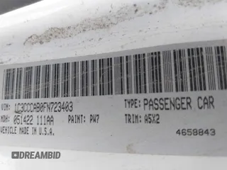2015 Chrysler 200 Limited with VIN 1C3CCCAB0FN723403, listed as a IAAI auction lot 41695043 with 248,366 mi miles and . Bid and sale history available at carsss.com. Image 9.