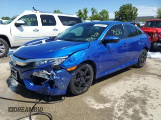 2018 Honda Civic LX with VIN 2HGFC2F59JH567855, listed as a Copart auction lot 63935294 with 75,521 mi miles and Salvage Title. Bid and sale history available at DreamBid. Image 1.