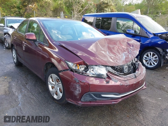 2013 Honda Civic LX with VIN 19XFB2F58DE224648, listed as a IAAI auction lot 41985106 with Not Provided miles and . Bid and sale history available at DreamBid. Image 1.