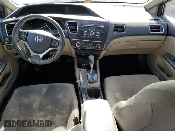2013 Honda Civic LX with VIN 2HGFB2F57DH582216, listed as a Copart auction lot 61100525 with 165,292 mi miles and Salvage title. Bid and sale history available at DreamBid. Image 8.