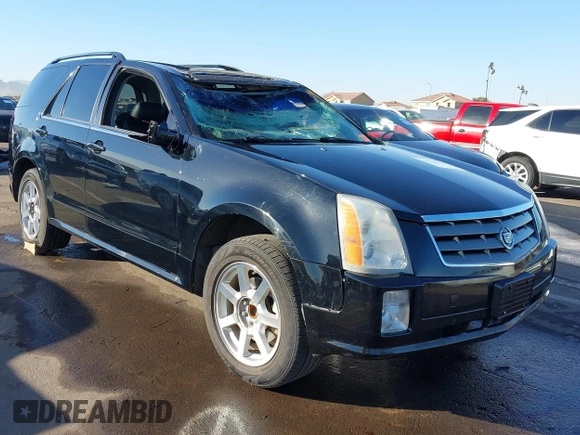2005 Cadillac SRX with VIN 1GYEE63A150118834, listed as a IAAI auction lot 41503590 with 194,939 mi miles. Bid and sale history available at carsss.com. Image 1.