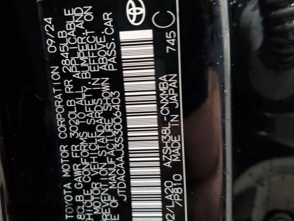 2025 Toyota Crown XLE с VIN JTDACAAJ3S3006403, выставлен на аукционе Copart как лот 86054804 с пробегом 9 168 миль миль и Списание • Salvage title. История ставок и продаж доступна на DreamBid. Изображение 15.
