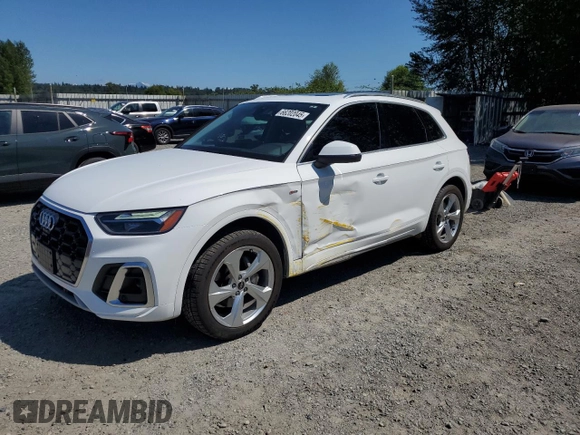 2022 Audi Q5 S line Premium Plus with VIN WA1EAAFY2N2124721, listed as a Copart auction lot 66202045 with 45,059 mi miles and Salvage title. Bid and sale history available at DreamBid. Image 1.