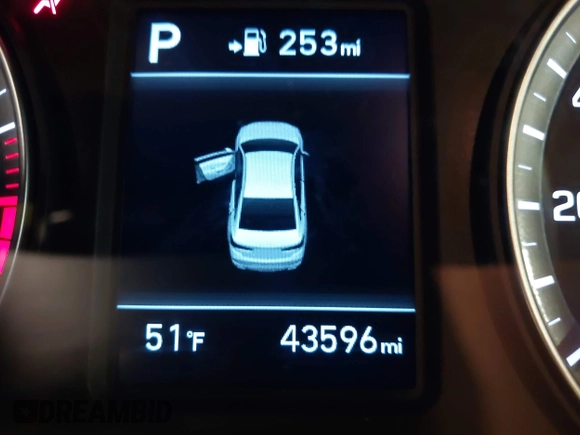2019 Hyundai Sonata SE with VIN 5NPE24AF6KH817599, listed as a IAAI auction lot 41767384 with 43,596 mi miles and . Bid and sale history available at carsss.com. Image 15.