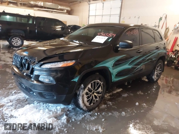 2015 Jeep Cherokee Sport with VIN 1C4PJMAB6FW773953, listed as a IAAI auction lot 41565879 with 242,580 mi miles. Bid and sale history available at carsss.com. Image 2.