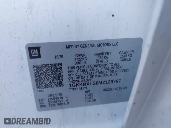 2021 GMC Acadia Denali с VIN 1GKKNXLS8MZ128797, выставлен на аукционе IAAI как лот 41136248 с пробегом 56 266 миль миль и . История ставок и продаж доступна на DreamBid. Изображение 9.