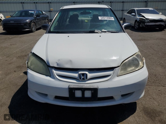2004 Honda Civic VP with VIN 2HGES16384H536205, listed as a Copart auction lot 54513965 with 200,508 mi miles and Clean Title. Bid and sale history available at carsss.com. Image 5.