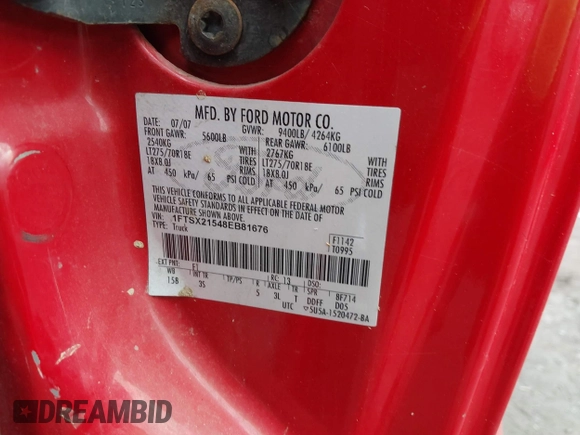 2008 Ford F-250 XL с VIN 1FTSX21548EB81676, выставлен на аукционе IAAI как лот 42440558 с пробегом 100 712 миль миль и . История ставок и продаж доступна на DreamBid. Изображение 9.