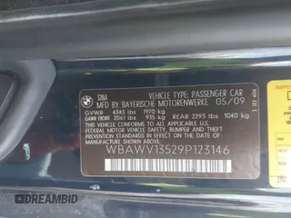 2009 BMW 3 Series 328i с VIN WBAWV13529P123146, выставлен на аукционе IAAI как лот 42244860 с пробегом 186 558 миль миль и . История ставок и продаж доступна на DreamBid. Изображение 9.