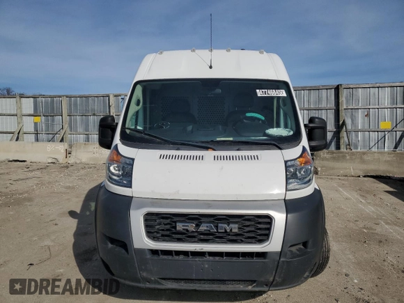 2019 Ram ProMaster Cargo with VIN 3C6URVHG7KE564848, listed as a Copart auction lot 47746845 with 123,181 mi miles and Clean Title. Bid and sale history available at DreamBid. Image 5.