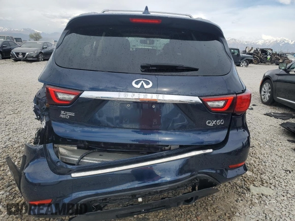 2019 Infiniti QX60 Pure z VIN 5N1DL0MM5KC530029, wystawiony jako Copart lot #54208765 z przebiegiem 126 409 mil mil oraz Szkoda całkowita • Salvage title. Historia ofert i sprzedaży dostępna na DreamBid. Obrazek 6.