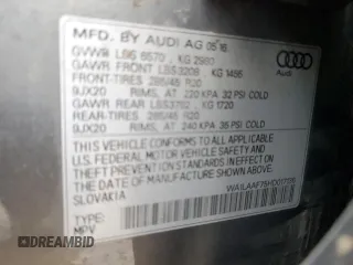 2017 Audi Q7 Premium Plus with VIN WA1LAAF75HD017136, listed as a Copart auction lot 47532085 with 98,335 mi miles and Clean Title. Bid and sale history available at carsss.com. Image 16.