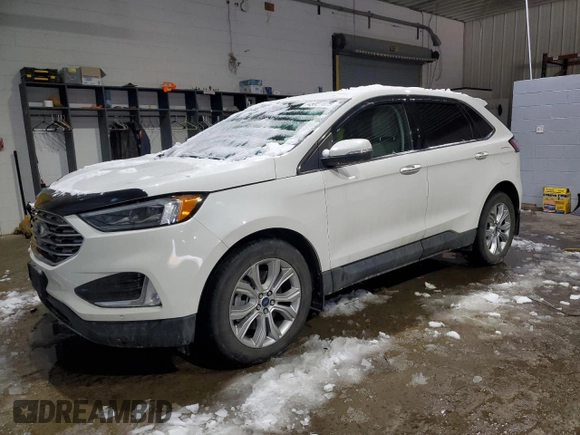 2022 Ford Edge Titanium with VIN 2FMPK4K93NBA63381, listed as a Copart auction lot 45031605 with 24,075 mi miles and Salvage Title. Bid and sale history available at carsss.com. Image 1.