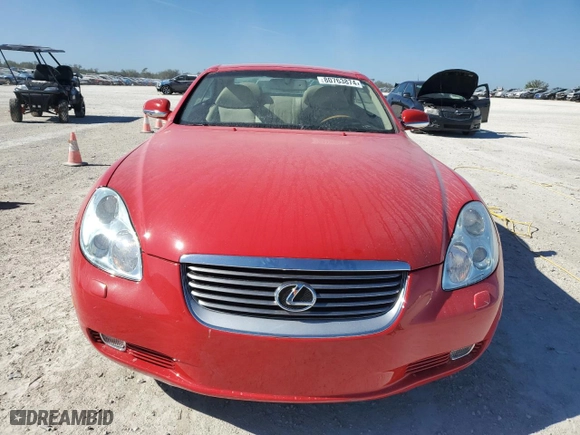 2004 Lexus SC 430 with VIN JTHFN48Y040055520, listed as a Copart auction lot 80763874 with 26,503 mi miles and Salvage Title. Bid and sale history available at carsss.com. Image 5.