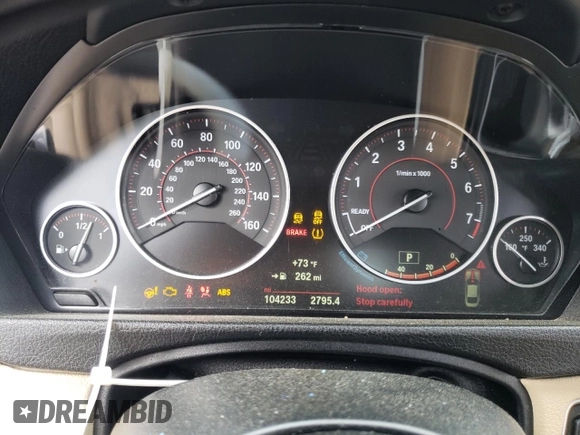 2015 BMW 4 Series 435i with VIN WBA3R1C5XFK194384, listed as a Copart auction lot 53461245 with 104,233 mi miles and Salvage Title. Bid and sale history available at carsss.com. Image 9.