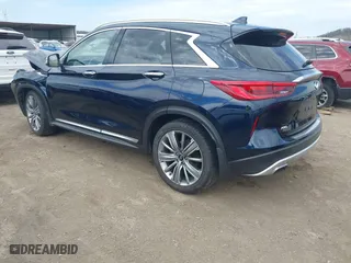 2021 Infiniti QX50 SENSORY with VIN 3PCAJ5CB3MF108969, listed as a IAAI auction lot 41872551 with 38,009 mi miles. Bid and sale history available at carsss.com. Image 3.