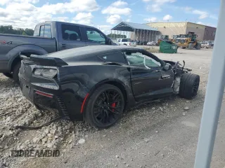 2017 Chevrolet Corvette Z06 2LZ with VIN 1G1YS2D62H5601229, listed as a Copart auction lot 66665184 with 0 mi miles and Salvage Title. Bid and sale history available at carsss.com. Image 3.