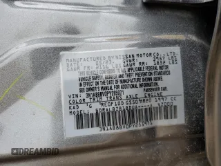 2023 Nissan Sentra S with VIN 3N1AB8BV0PY285971, listed as a Copart auction lot 47606815 with 21,076 mi miles and Salvage Title. Bid and sale history available at DreamBid. Image 15.