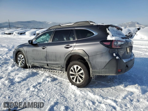 2025 Subaru Outback Premium z VIN 4S4BTAFC6S3193324, wystawiony jako Copart lot #45035655 z przebiegiem 1 107 mil mil oraz Szkoda całkowita • Salvage title. Historia ofert i sprzedaży dostępna na DreamBid. Obrazek 2.