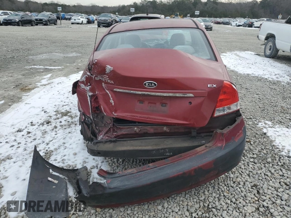 2008 Kia Spectra SX with VIN KNAFE121385554846, listed as a Copart auction lot 42045805 with 175,781 mi miles and Salvage Title. Bid and sale history available at carsss.com. Image 6.