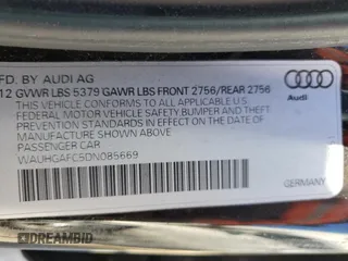 2013 Audi A6 3.0T Prestige with VIN WAUHGAFC5DN085669, listed as a Copart auction lot 84503214 with 47,083 mi miles and Salvage Title. Bid and sale history available at carsss.com. Image 12.
