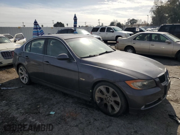 2008 BMW 3 Series 335i with VIN WBAVB77518NH79417, listed as a Copart auction lot 43577375 with 97,291 mi miles and Salvage Title. Bid and sale history available at carsss.com. Image 4.