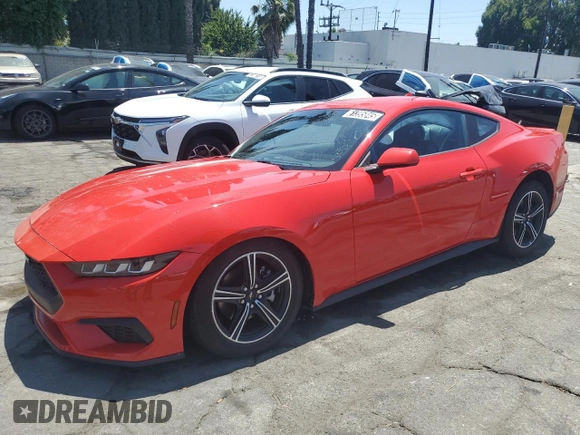 2024 Ford Mustang EcoBoost with VIN 1FA6P8TH5R5133459, listed as a Copart auction lot 61395845 with 27,489 mi miles and Salvage title. Bid and sale history available at DreamBid. Image 1.