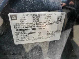 2015 GMC Terrain SLE with VIN 2GKALREK8F6128999, listed as a Copart auction lot 58937025 with 57,280 mi miles and Salvage title. Bid and sale history available at DreamBid. Image 13.
