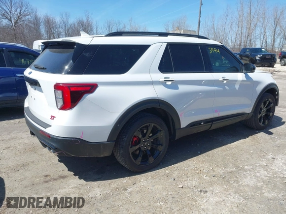 2023 Ford Explorer ST with VIN 1FM5K8GC5PGA75076, listed as a IAAI auction lot 42031194 with 41,281 mi miles. Bid and sale history available at carsss.com. Image 4.