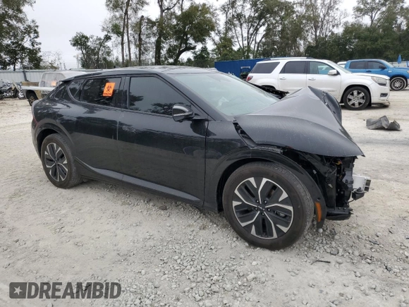 2023 Kia EV6 GT-Line with VIN KNDC44LA3P5101527, listed as a Copart auction lot 44665355 with 33,608 mi miles and Salvage Title. Bid and sale history available at carsss.com. Image 4.