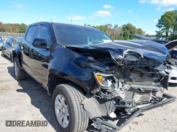 2021 Chevrolet Colorado 2WD LT with VIN 1GCGSCEN4M1100584, listed as a IAAI auction lot 40625359 with 42,766 mi miles. Bid and sale history available at carsss.com. Image 1.