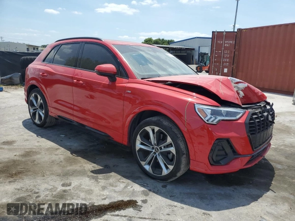 2022 Audi Q3 S line Premium Plus with VIN WA1EECF39N1030684, listed as a Copart auction lot 53829515 with 67,876 mi miles and Non repairable. Bid and sale history available at DreamBid. Image 4.
