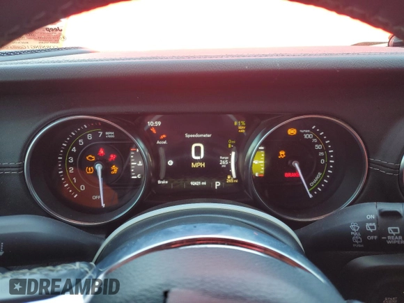 2021 Jeep Wrangler Unlimited Sahara with VIN 1C4JJXP64MW766076, listed as a Copart auction lot 54457195 with 92,421 mi miles and Salvage title. Bid and sale history available at DreamBid. Image 9.