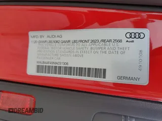 2021 Audi S4 Premium Plus with VIN WAUB4AF49MA031306, listed as a Copart auction lot 51076474 with 13,102 mi miles. Bid and sale history available at carsss.com. Image 15.