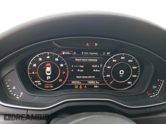 2018 Audi A5 Sportback Premium Plus with VIN WAUENCF50JA073292, listed as a Copart auction lot 71502713 with 39,232 mi miles. Bid and sale history available at carsss.com. Image 9.