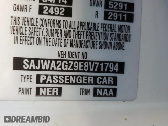 2014 Jaguar XJ with VIN SAJWA2GZ9E8V71794, listed as a Copart auction lot 74347574 with 106,172 mi miles and Clean Title. Bid and sale history available at carsss.com. Image 12.