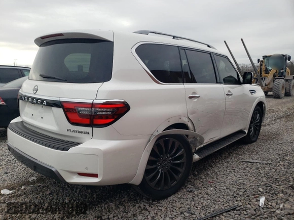 2023 Nissan Armada Platinum with VIN JN8AY2DA5P9402621, listed as a Copart auction lot 42639245 with 15,878 mi miles and Salvage Title. Bid and sale history available at carsss.com. Image 3.