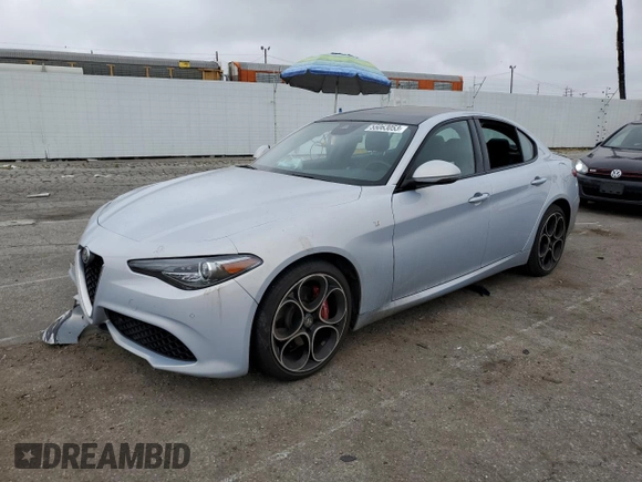 2022 Alfa Romeo Giulia Ti with VIN ZARFAMBN3N7660285, listed as a Copart auction lot 55063053 with 7,732 mi miles. Bid and sale history available at carsss.com. Image 1.