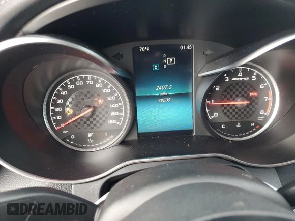 2019 Mercedes-Benz C 43 AMG with VIN 55SWF6EBXKU301576, listed as a Copart auction lot 56578005 with 98,509 mi miles and Salvage title. Bid and sale history available at DreamBid. Image 9.